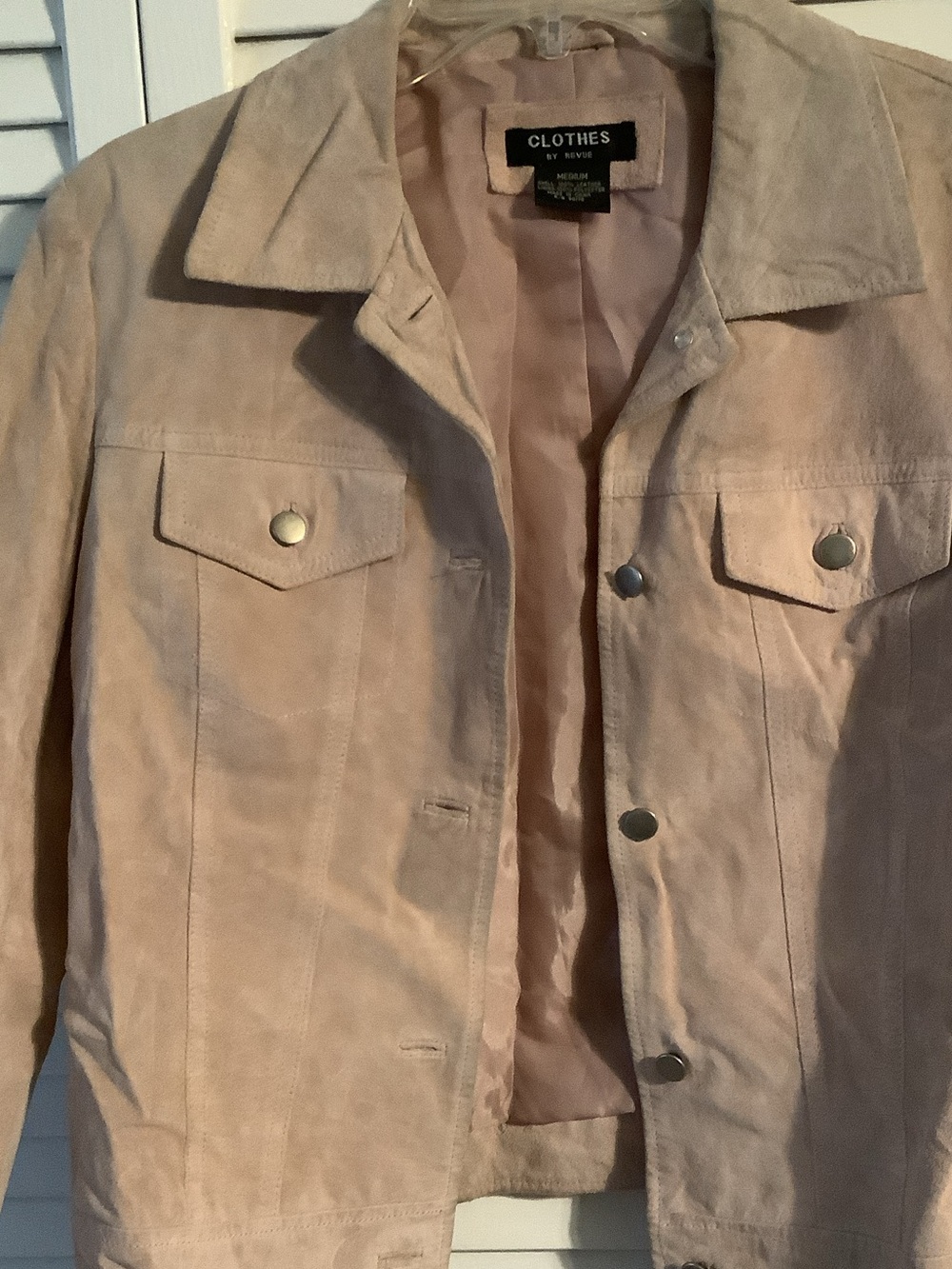 Beautiful pink suede women’s Button-Front Jacket, size medium